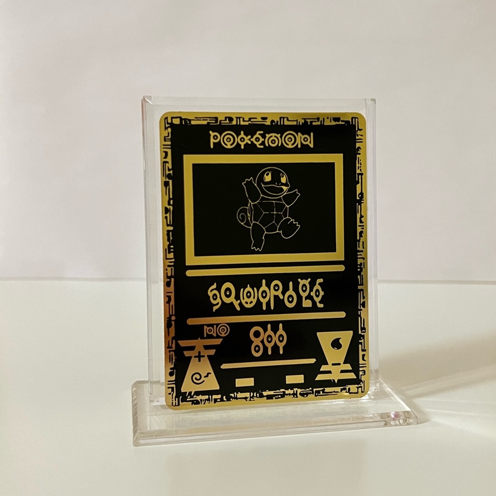 Pokémon Black Squirtle METAL GOLD CARD Collectible/Gift/Display Fan Art